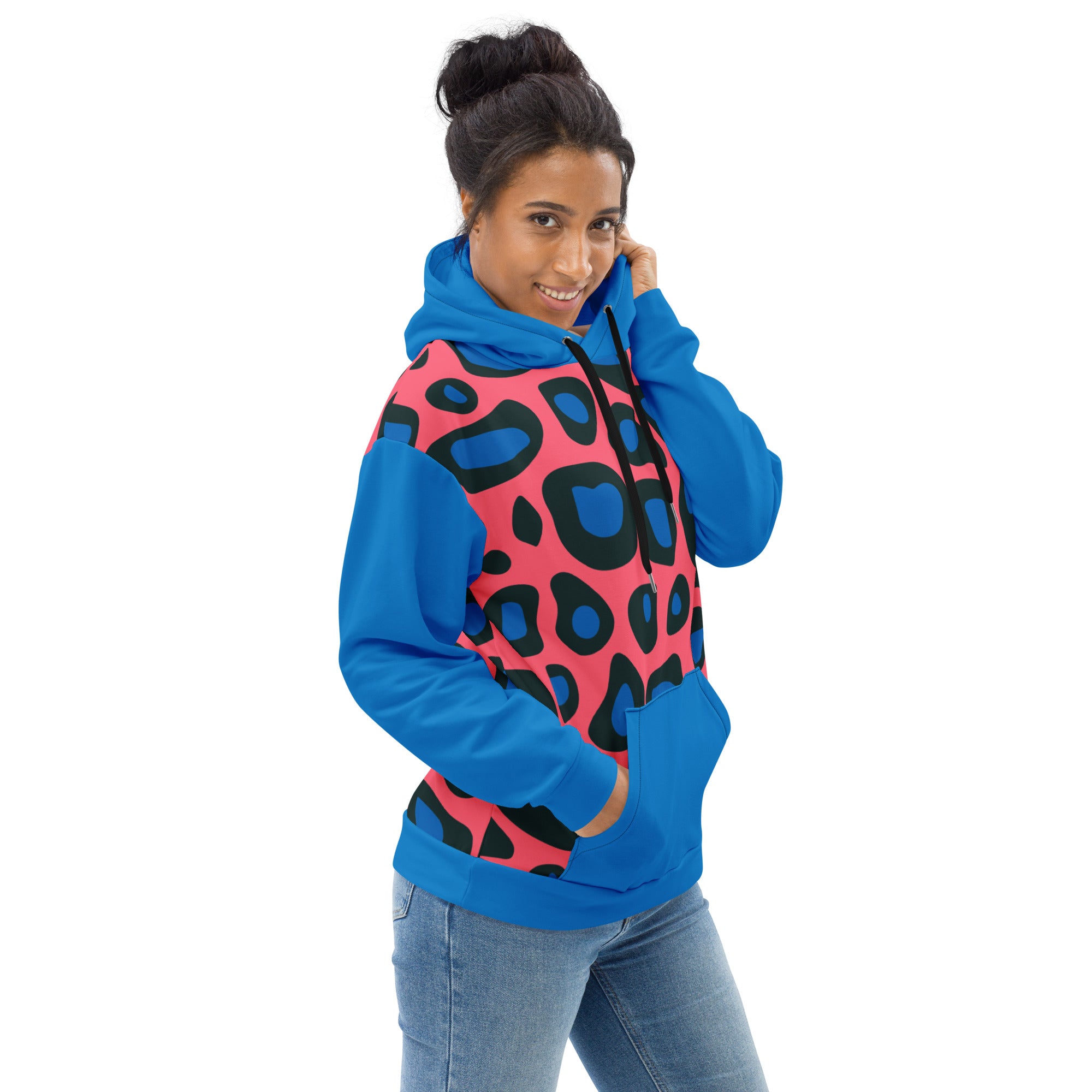 Blue & Black Leopard Unisex Hoodie