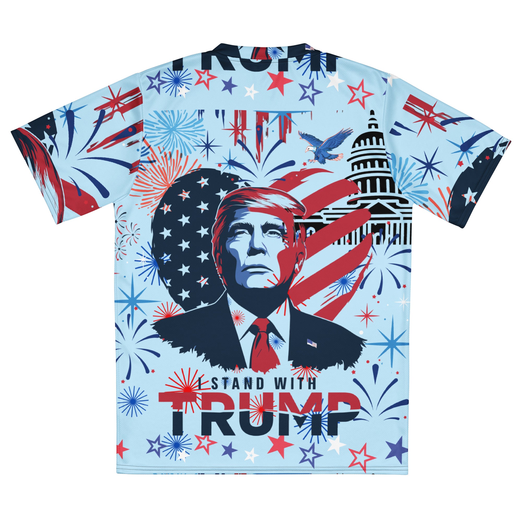 I stand with Trump Recycled unisex sports jersey