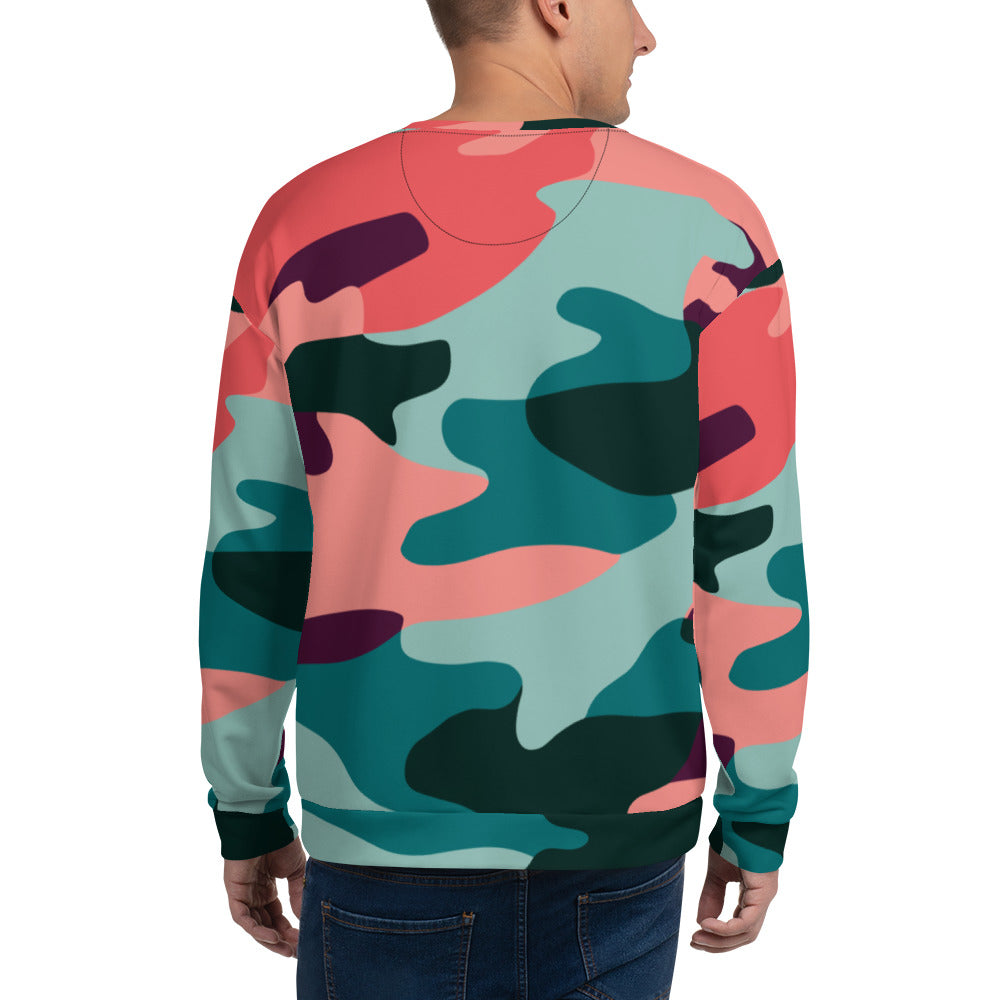 Orange green camouflage Unisex Sweatshirt