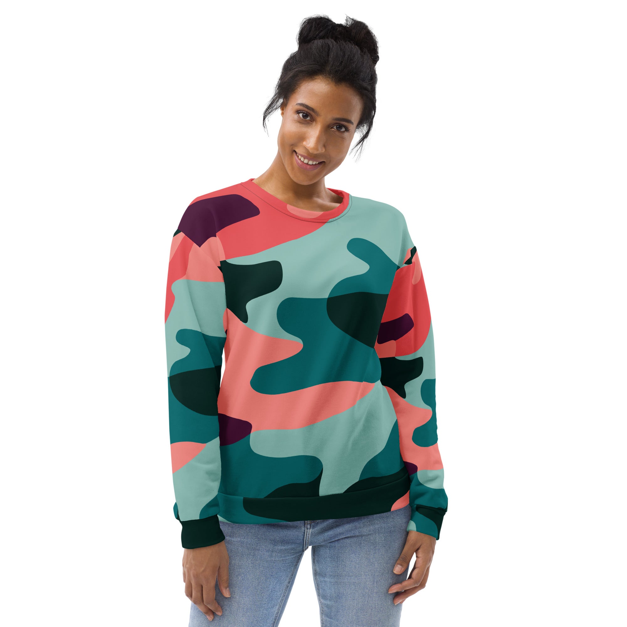 Orange green camouflage Unisex Sweatshirt