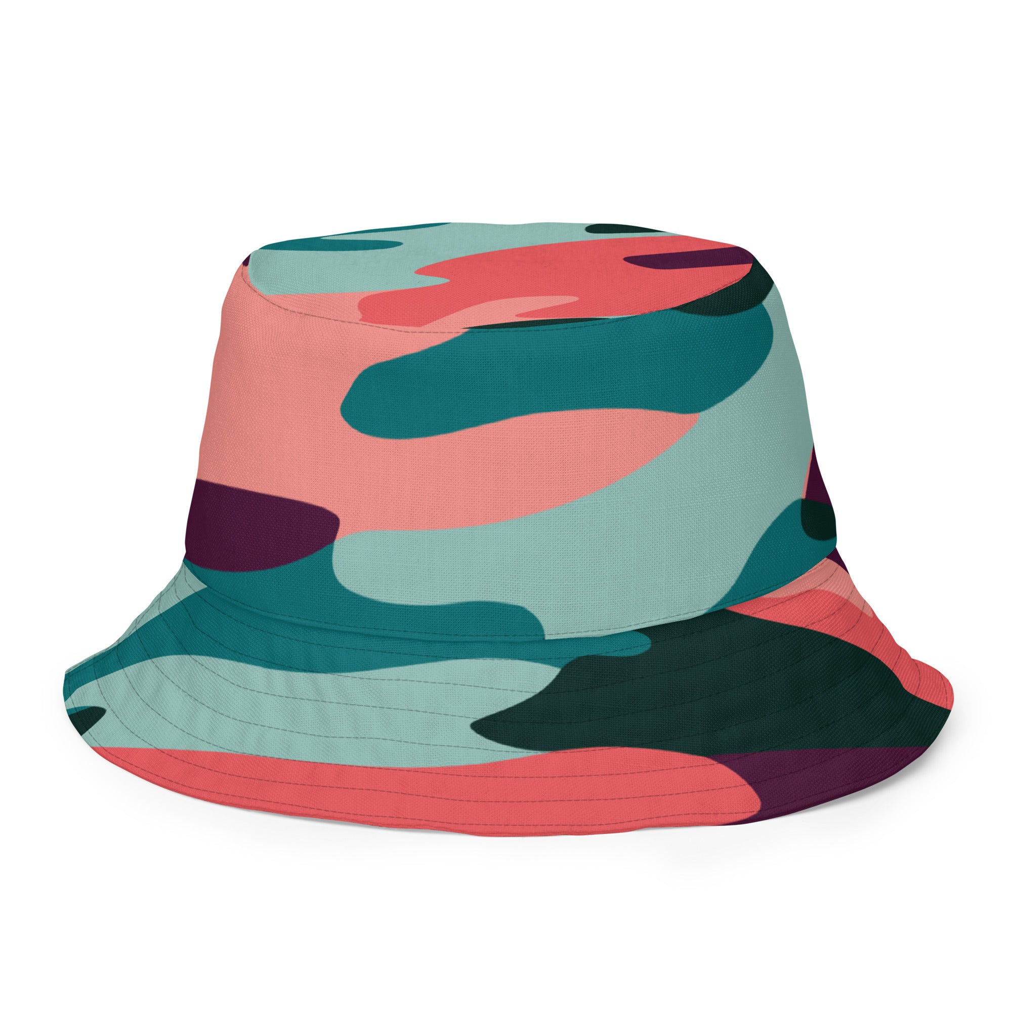 Green red camo Reversible bucket hat