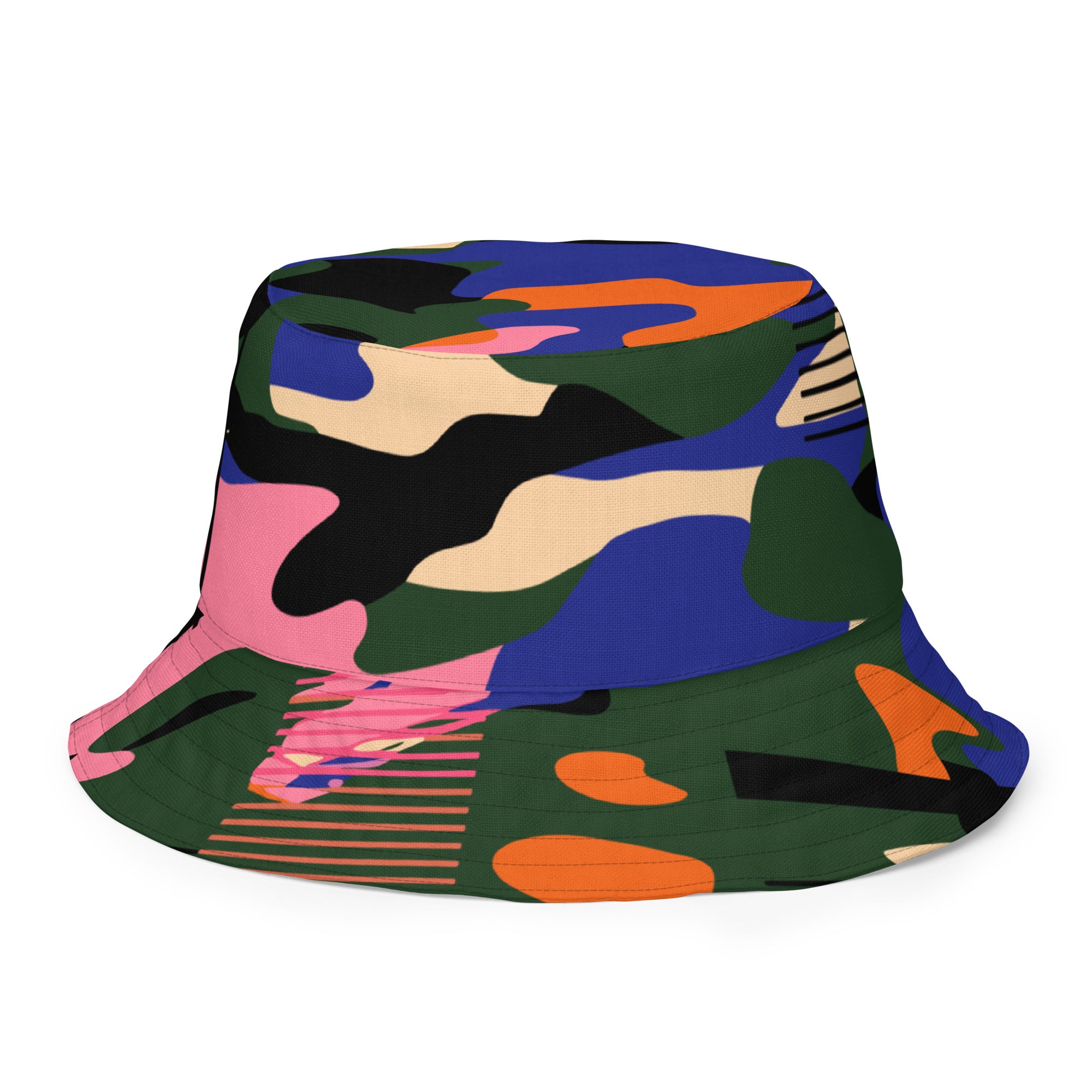 Blue and red camp Reversible bucket hat