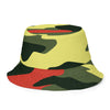 Yellow red camo Reversible bucket hat