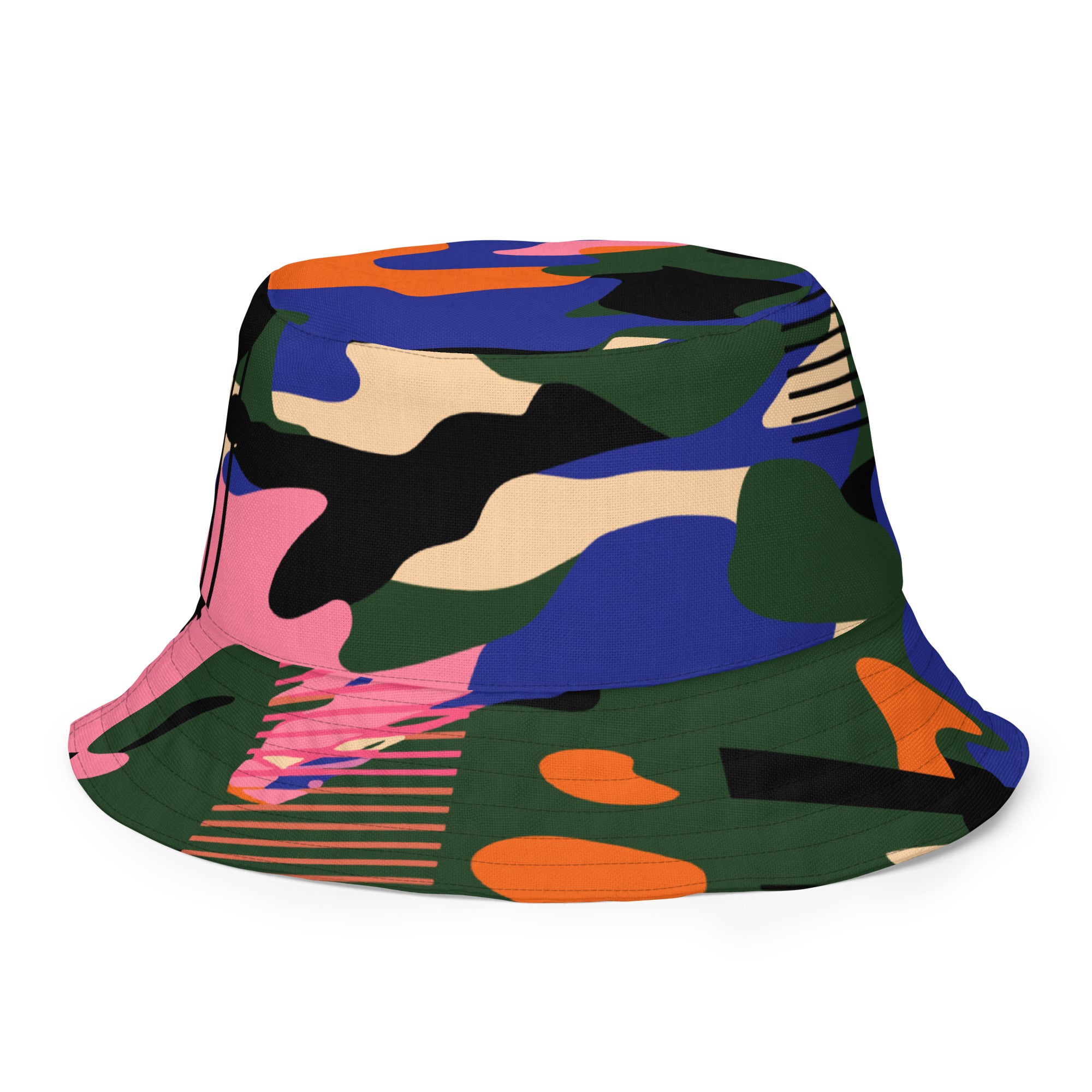 Blue and red camp Reversible bucket hat