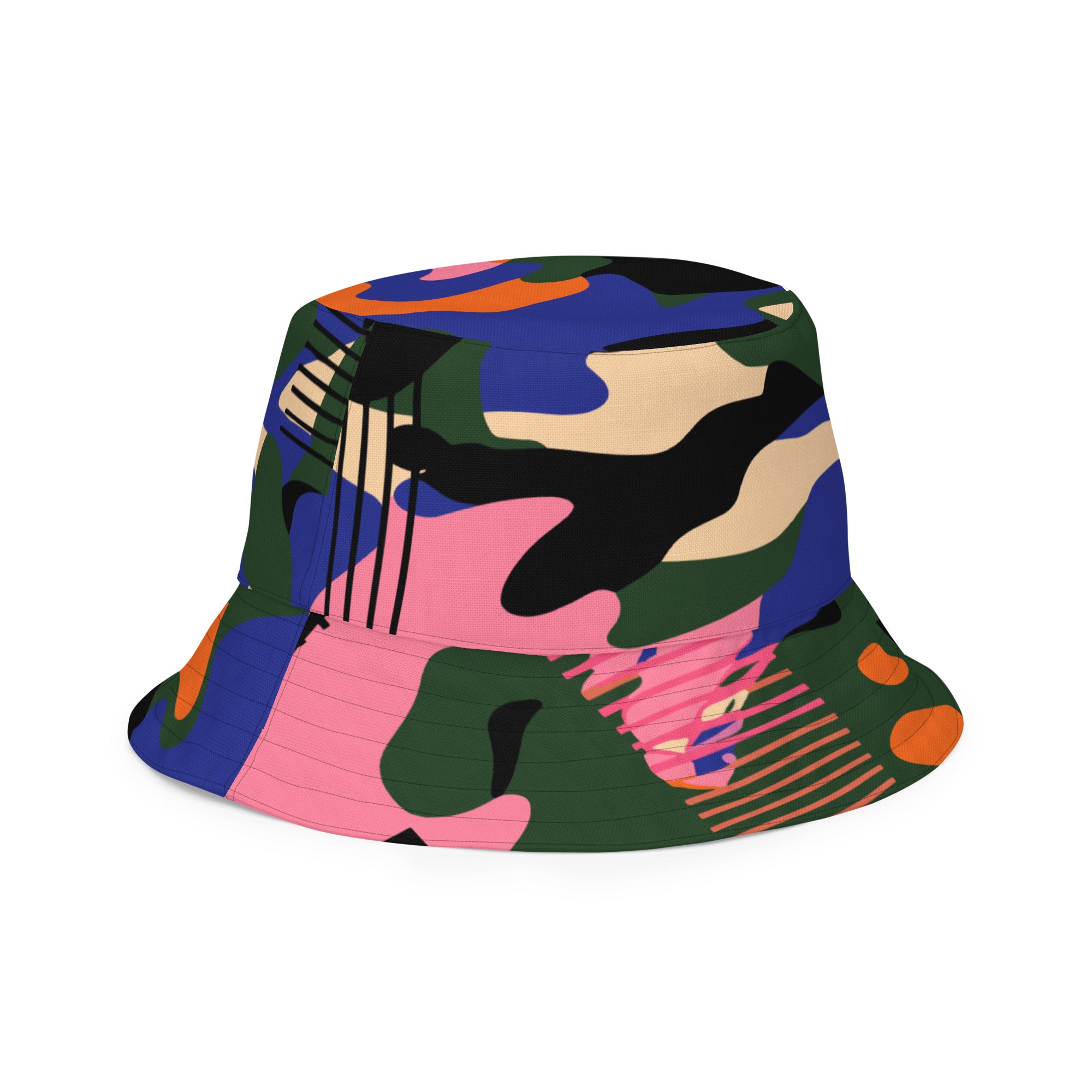 Blue and red camp Reversible bucket hat