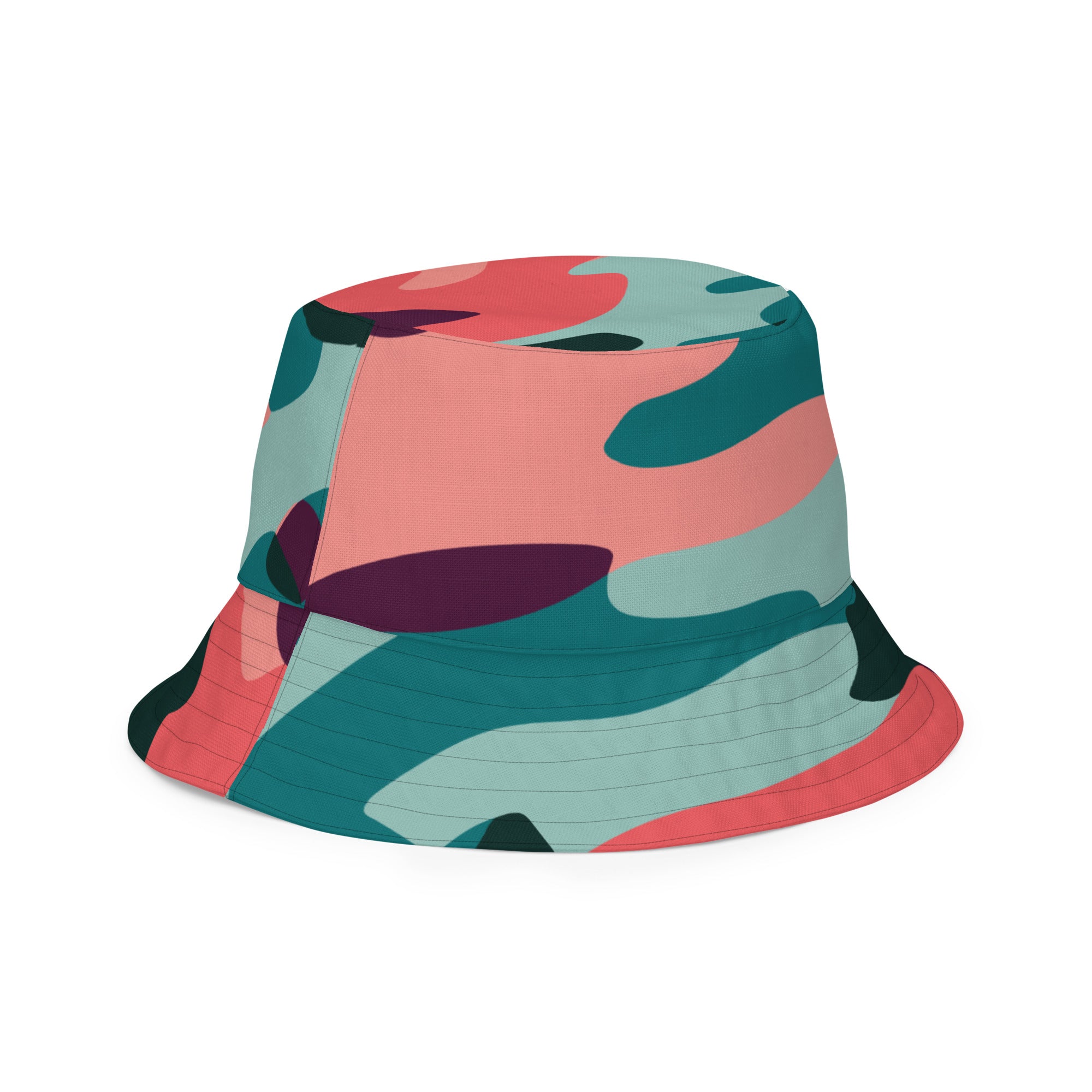 Green red camo Reversible bucket hat