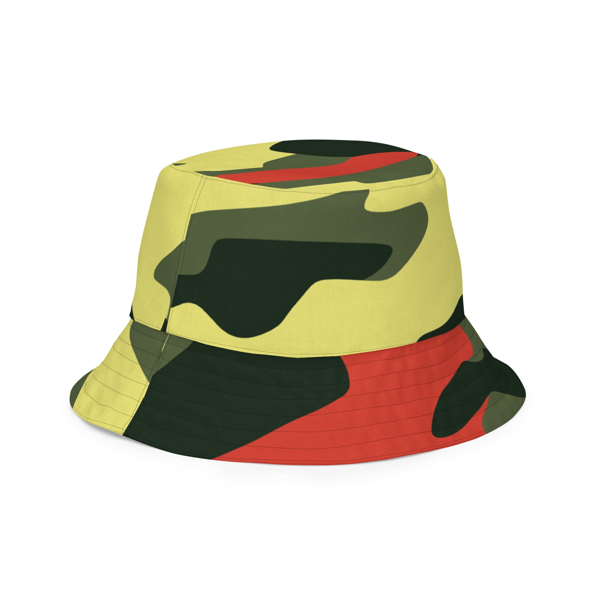 Yellow red camo Reversible bucket hat