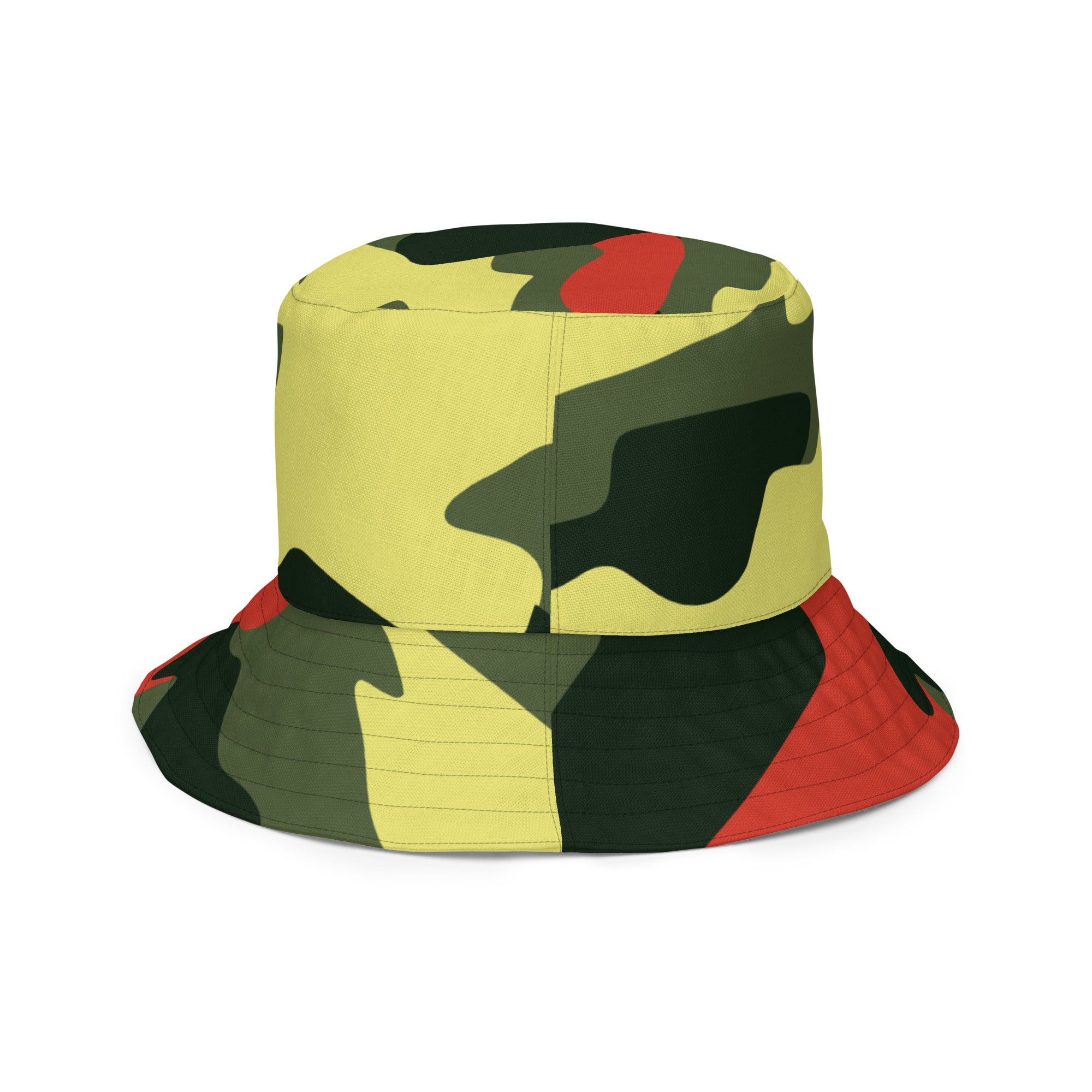 Yellow red camo Reversible bucket hat