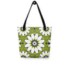 Green &white flower pattern Tote bag