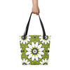 Green &white flower pattern Tote bag