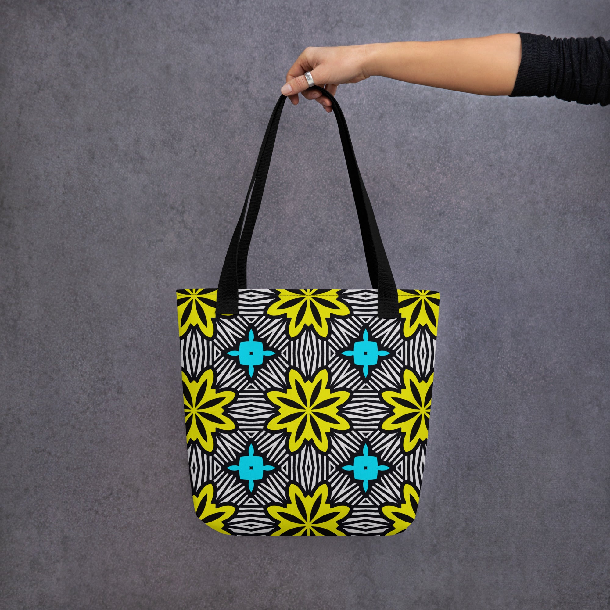 Bright Yellow & Blue Tote bag