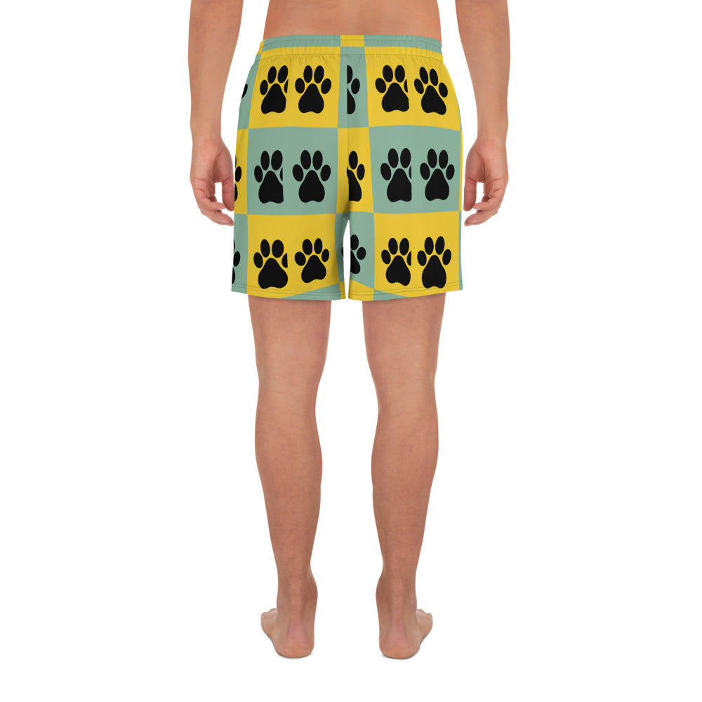 Paw Pattern Unisex Athletic Long Shorts
