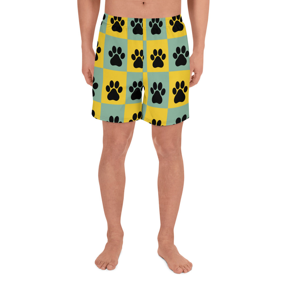 Paw Pattern Unisex Athletic Long Shorts