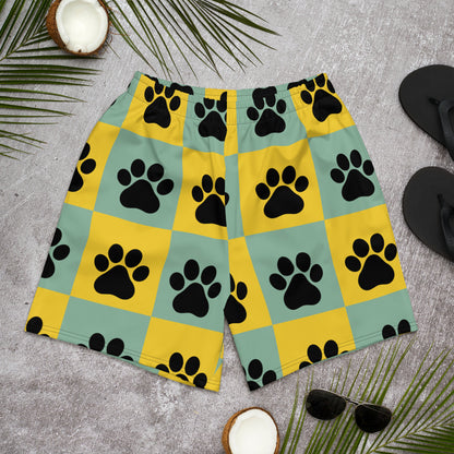 Paw Pattern Unisex Athletic Long Shorts