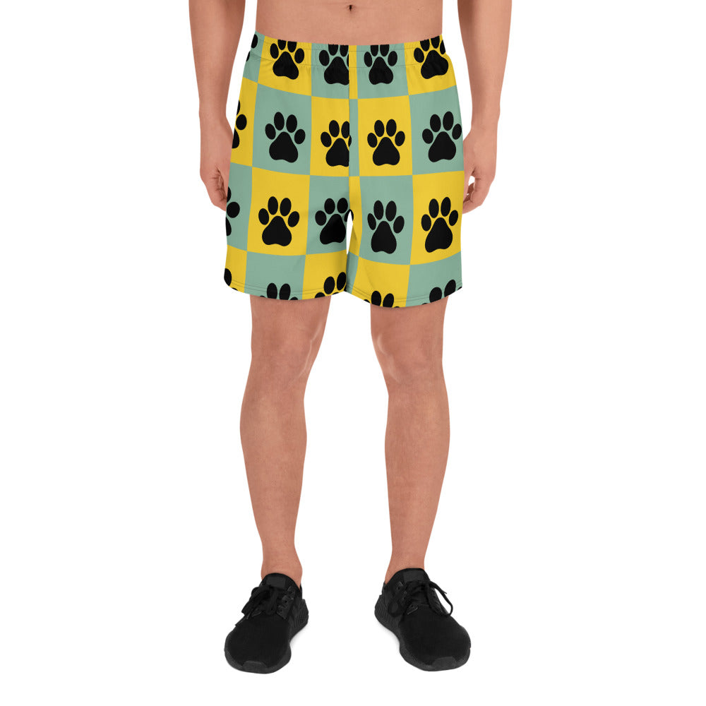 Paw Pattern Unisex Athletic Long Shorts