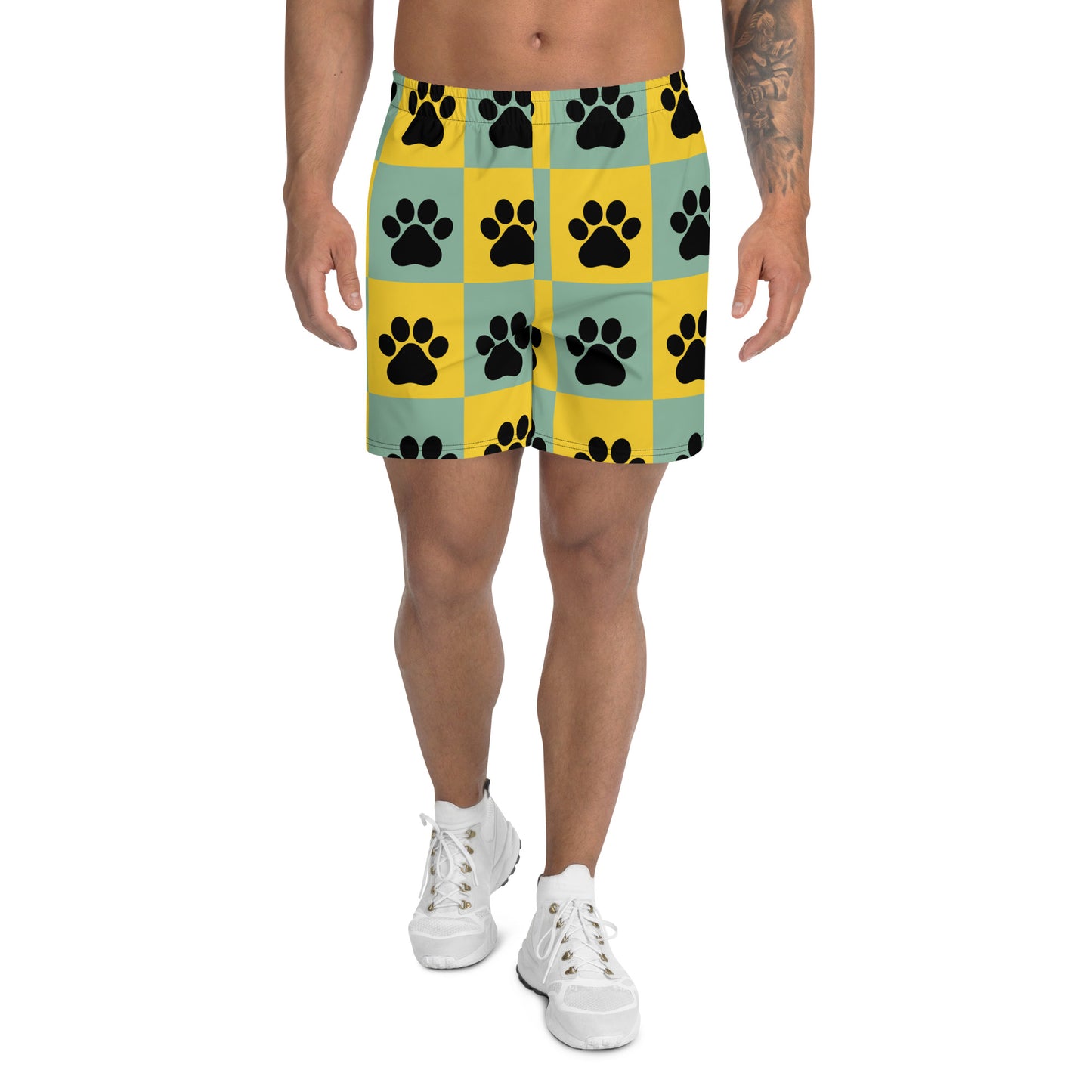 Paw Pattern Unisex Athletic Long Shorts
