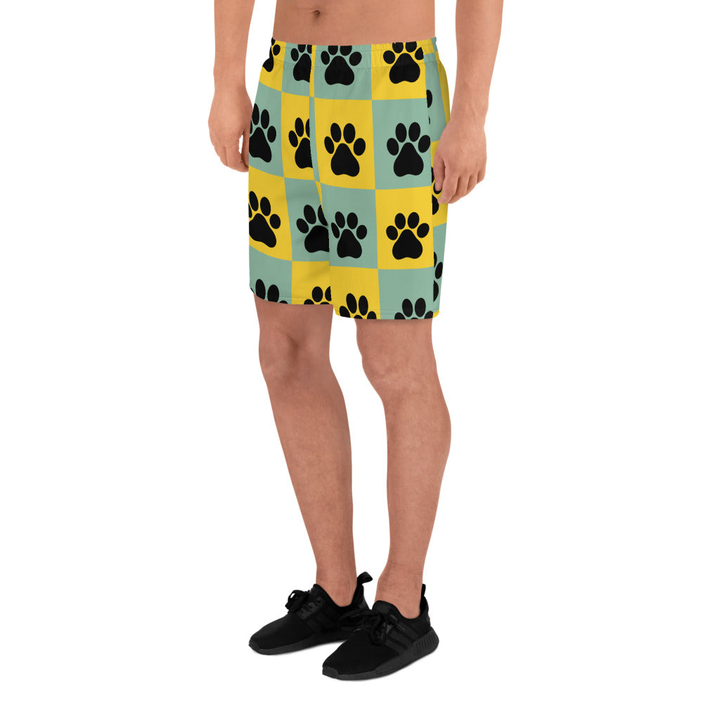 Paw Pattern Unisex Athletic Long Shorts