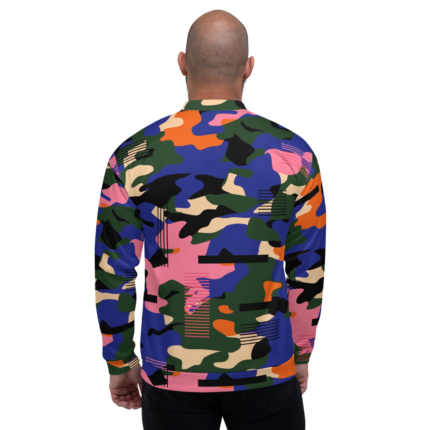 Blue red camo Unisex Bomber Jacket