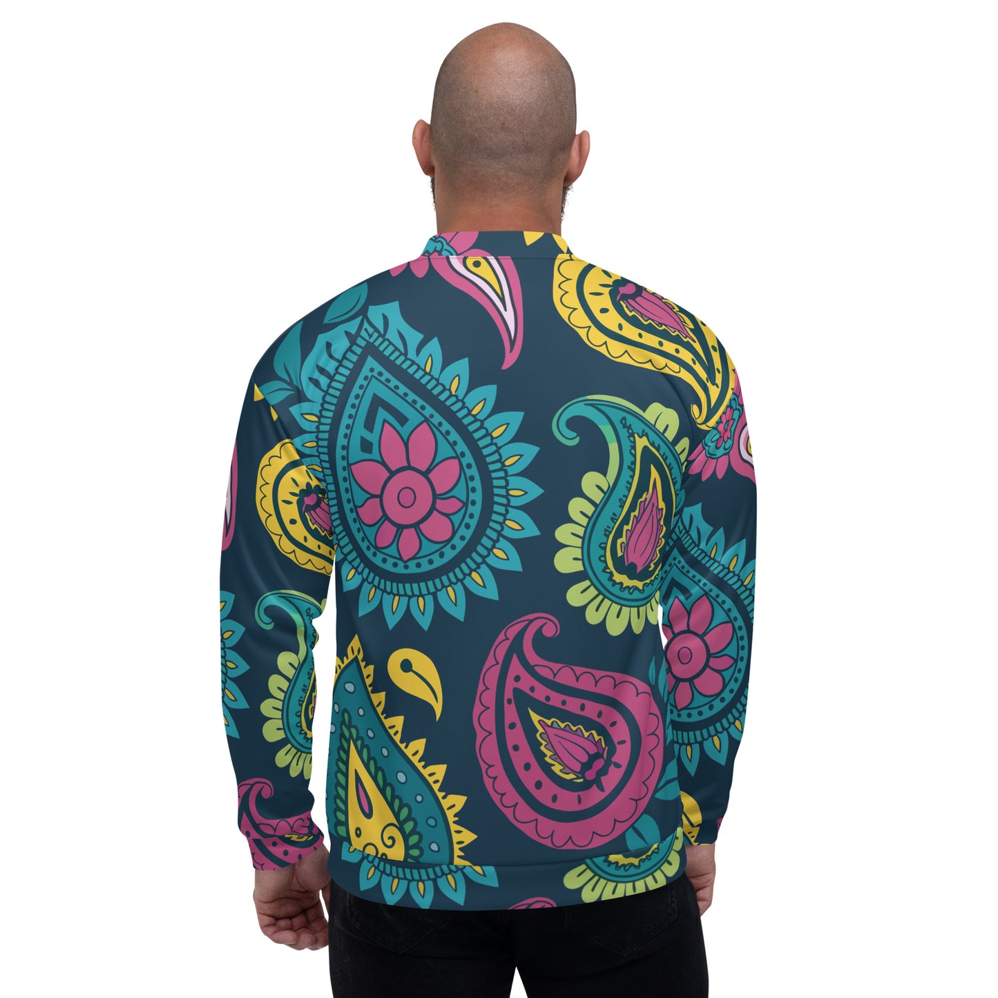 Green Paisley Unisex Bomber Jacket
