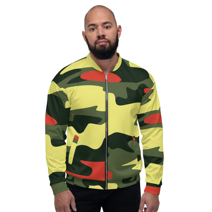 Yellow camo Unisex Bomber Jacket