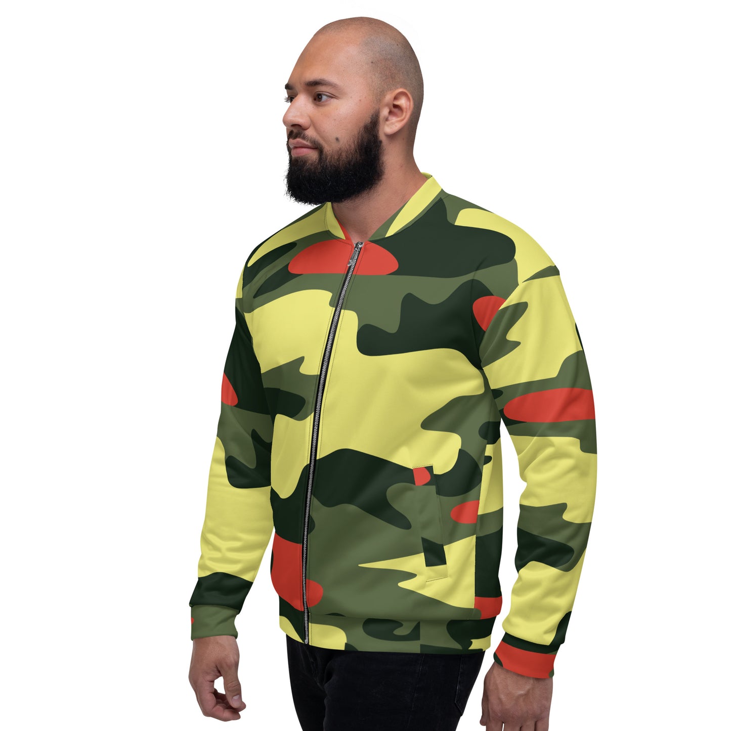 Yellow camo Unisex Bomber Jacket