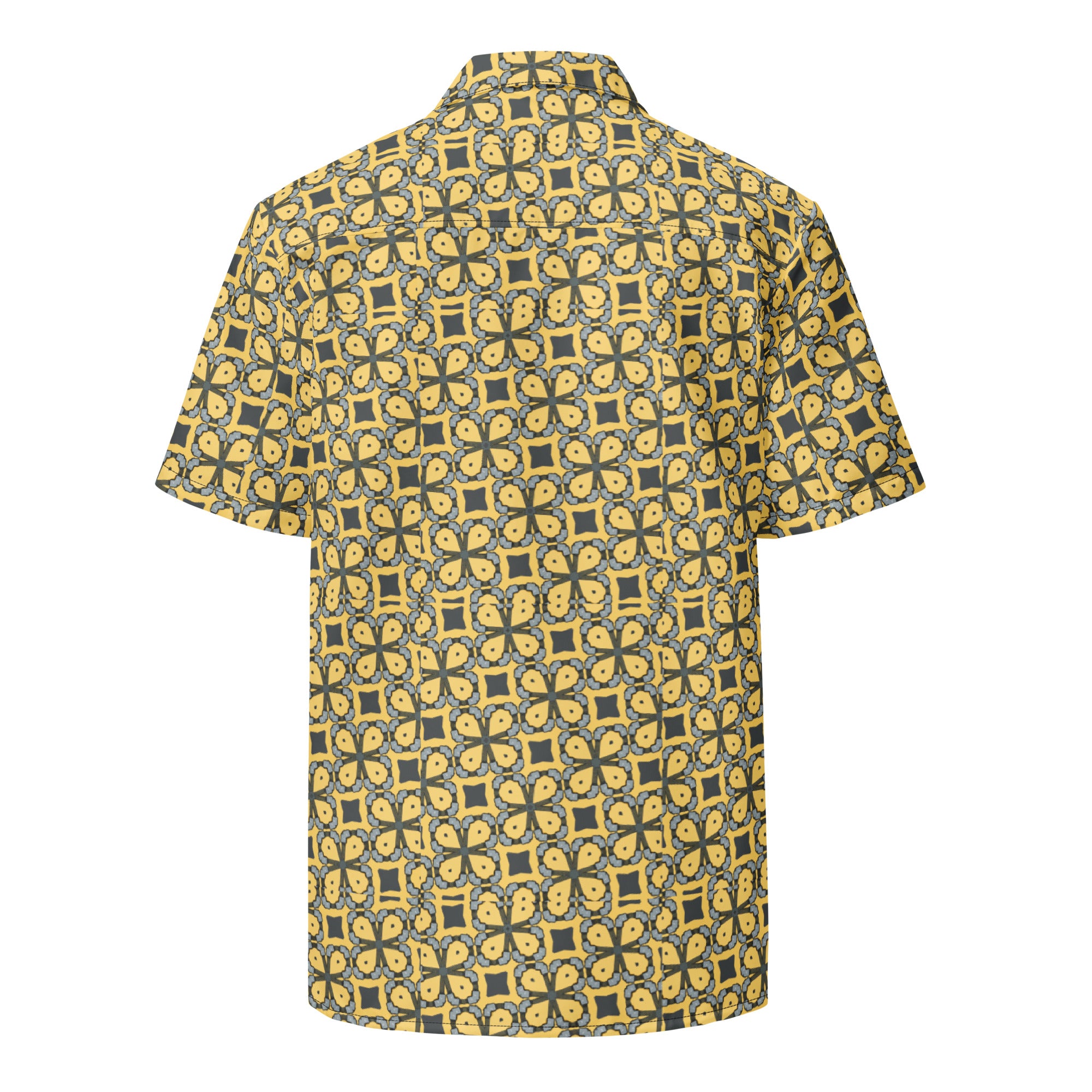 Yellow pattern Unisex button shirt