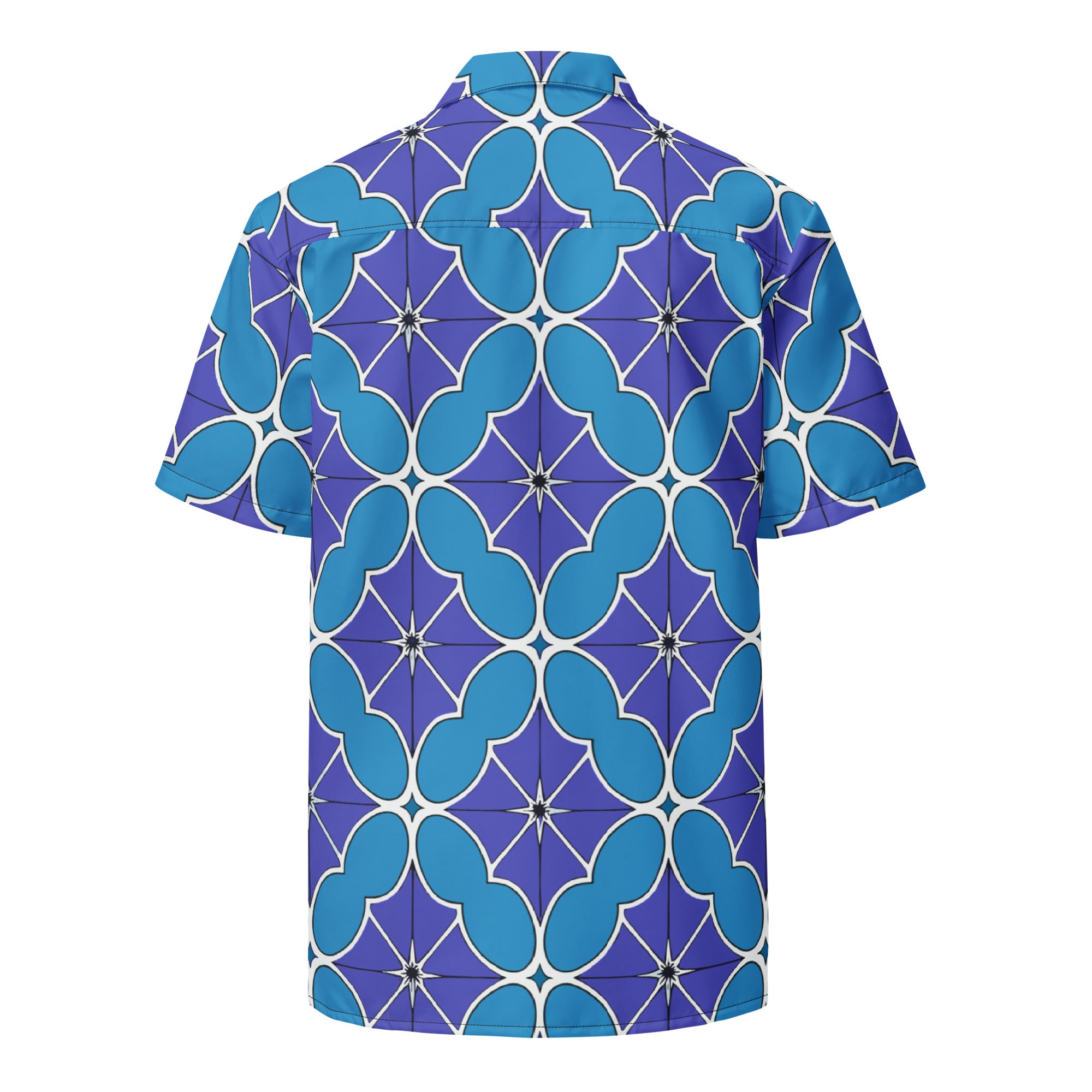 Blue flowers Unisex button shirt