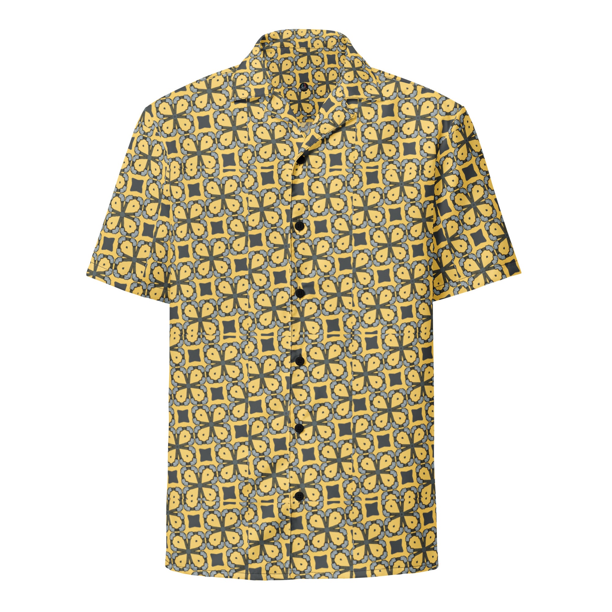 Yellow pattern Unisex button shirt