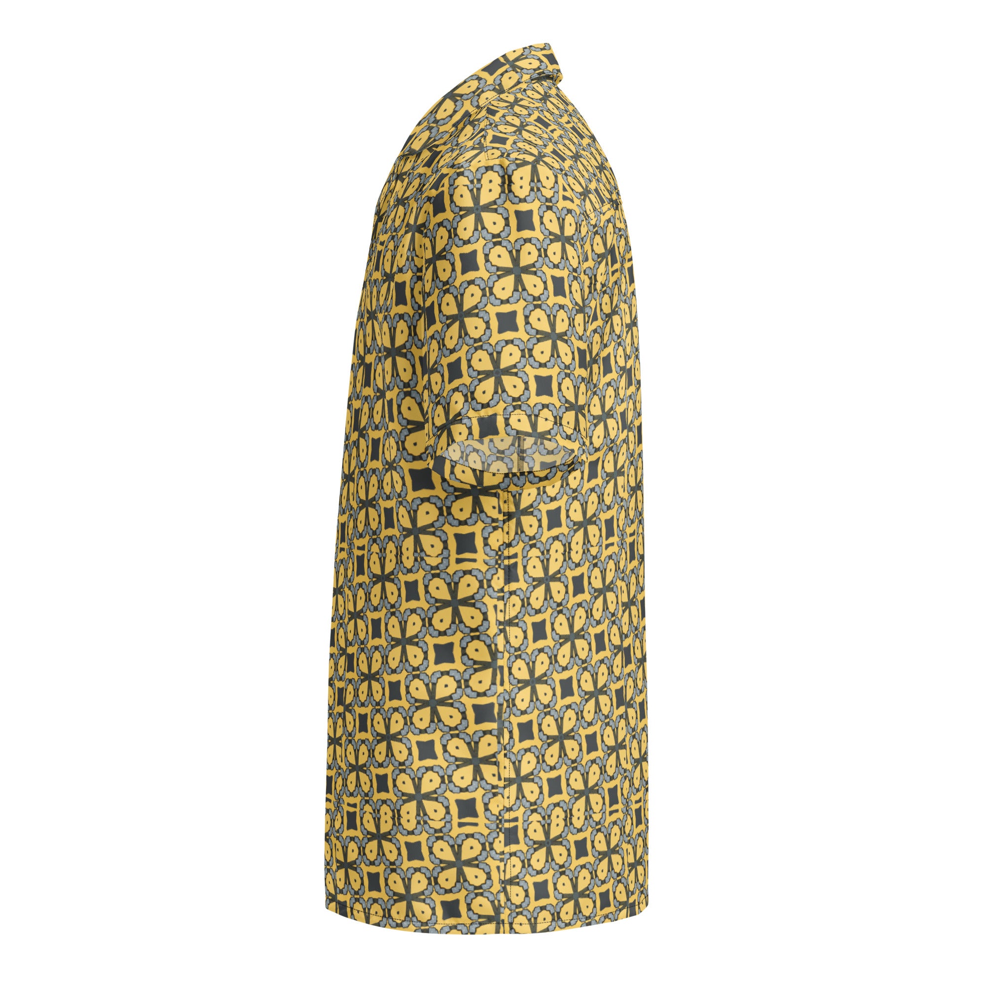 Yellow pattern Unisex button shirt