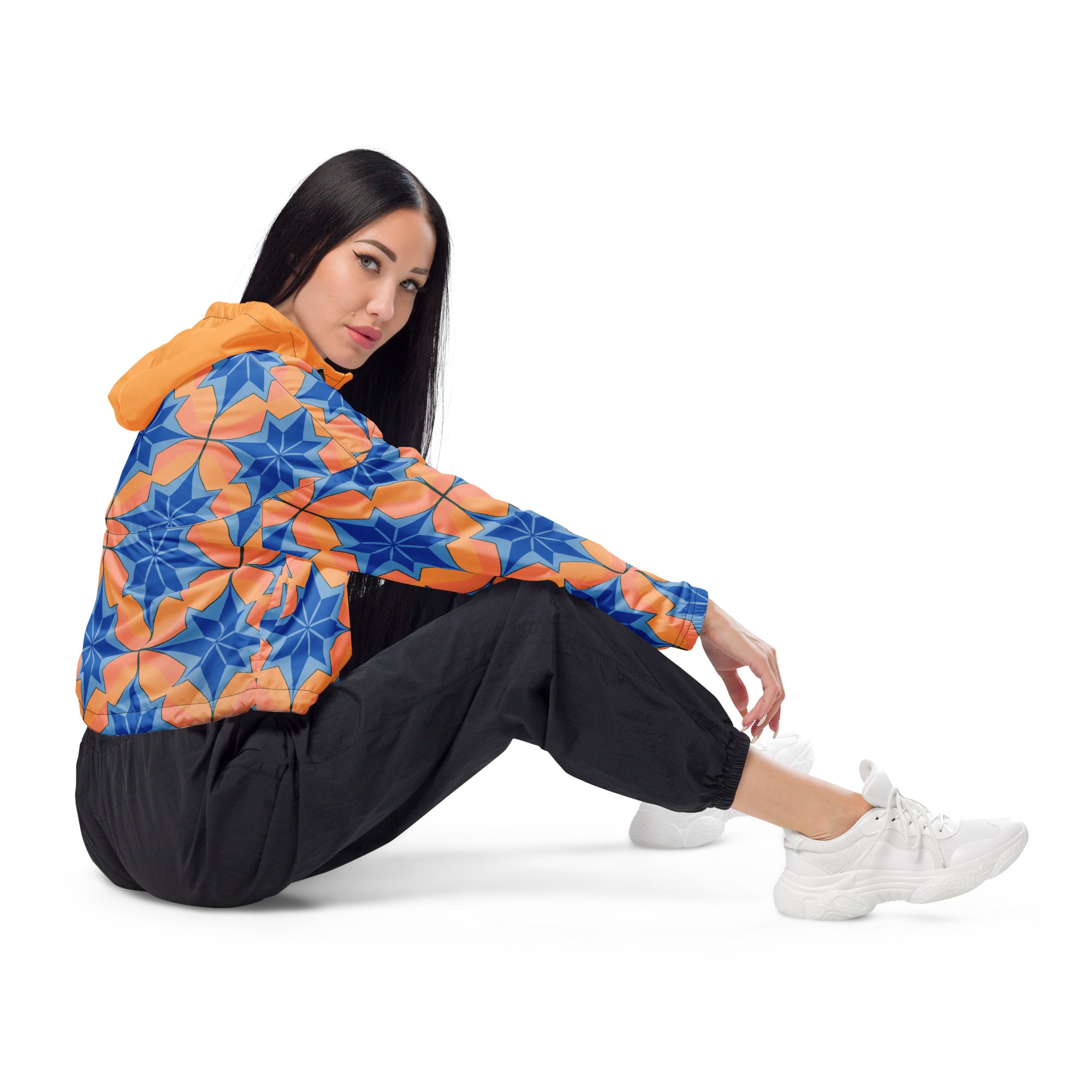 Orange Women’s cropped windbreaker