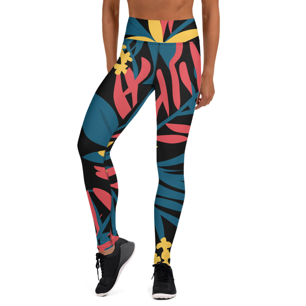 Tropical floral Yoga Leggings