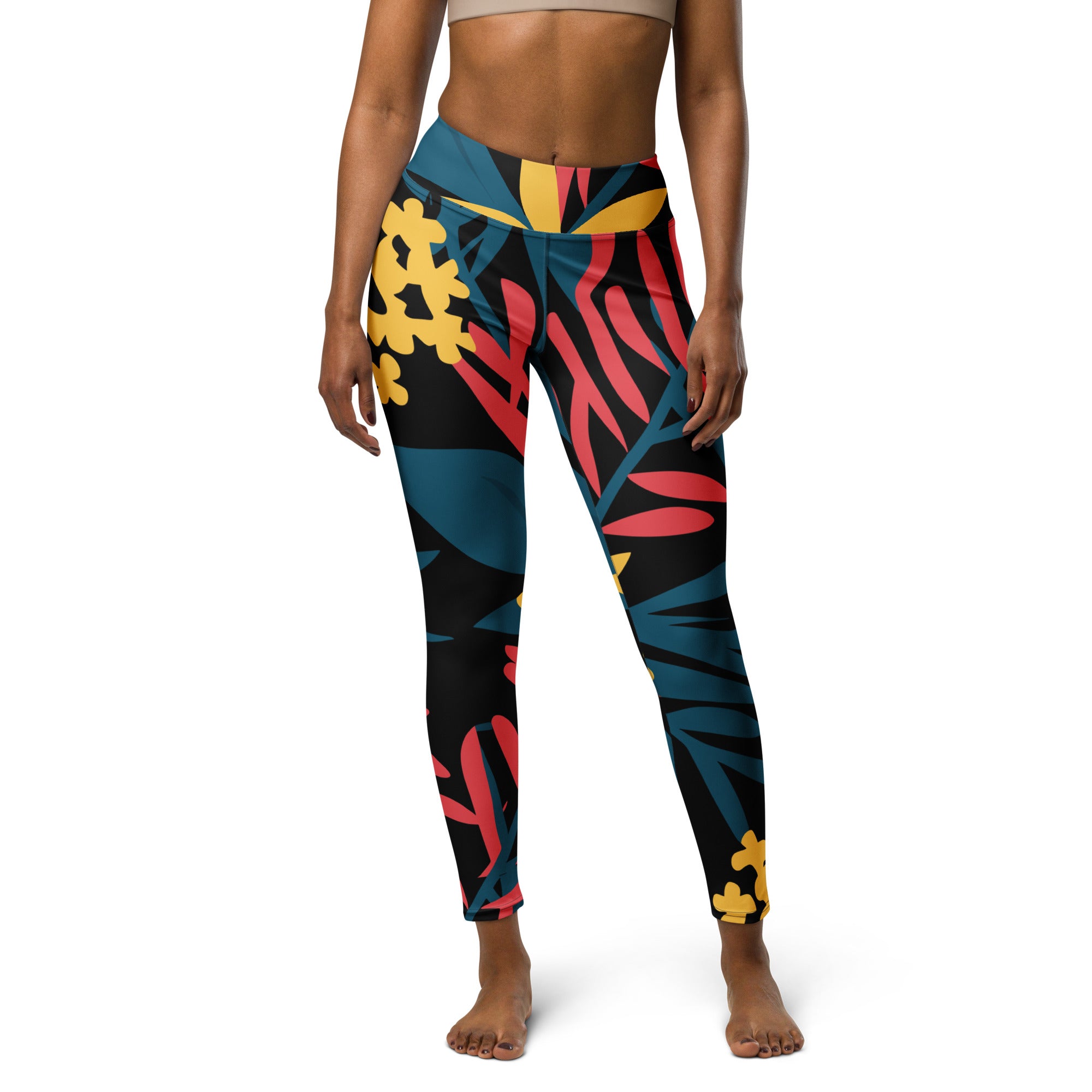 Tropical floral Yoga Leggings