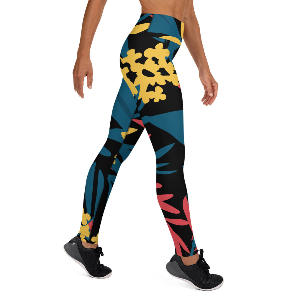 Tropical floral Yoga Leggings