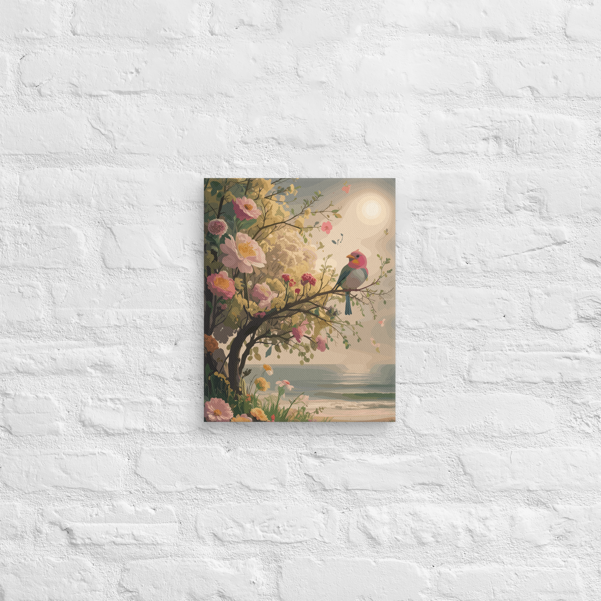 Bird and flower art Canvas