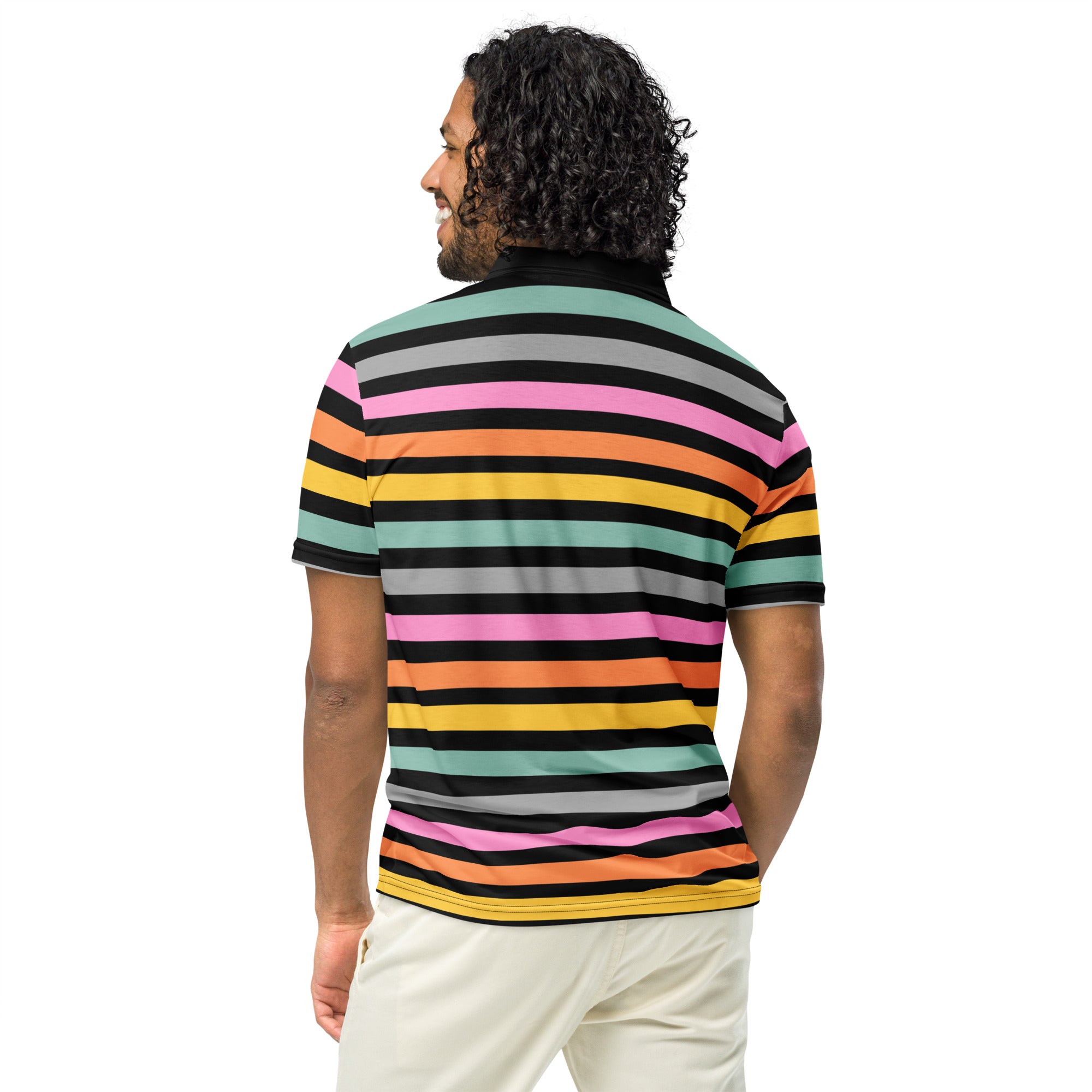 Men’s slim fit stripes polo