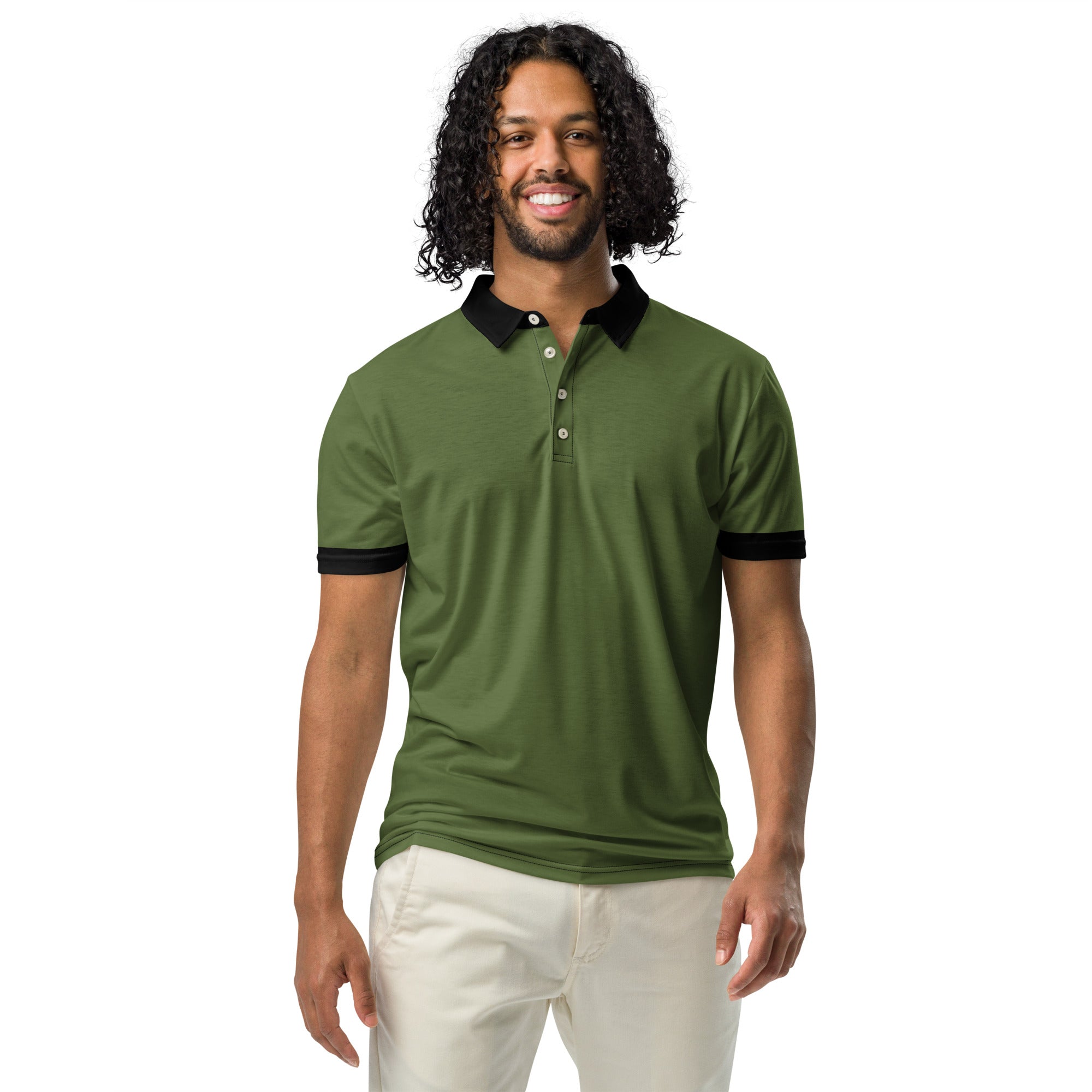 Green Men’s slim fit polo