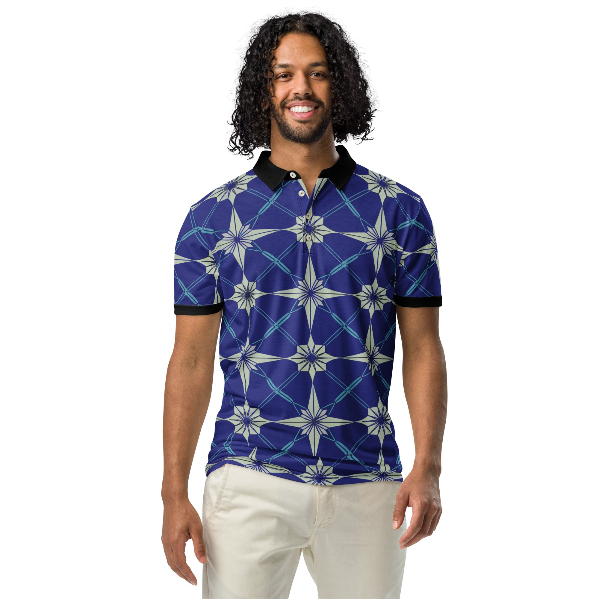 Blue stars Men’s slim fit polo