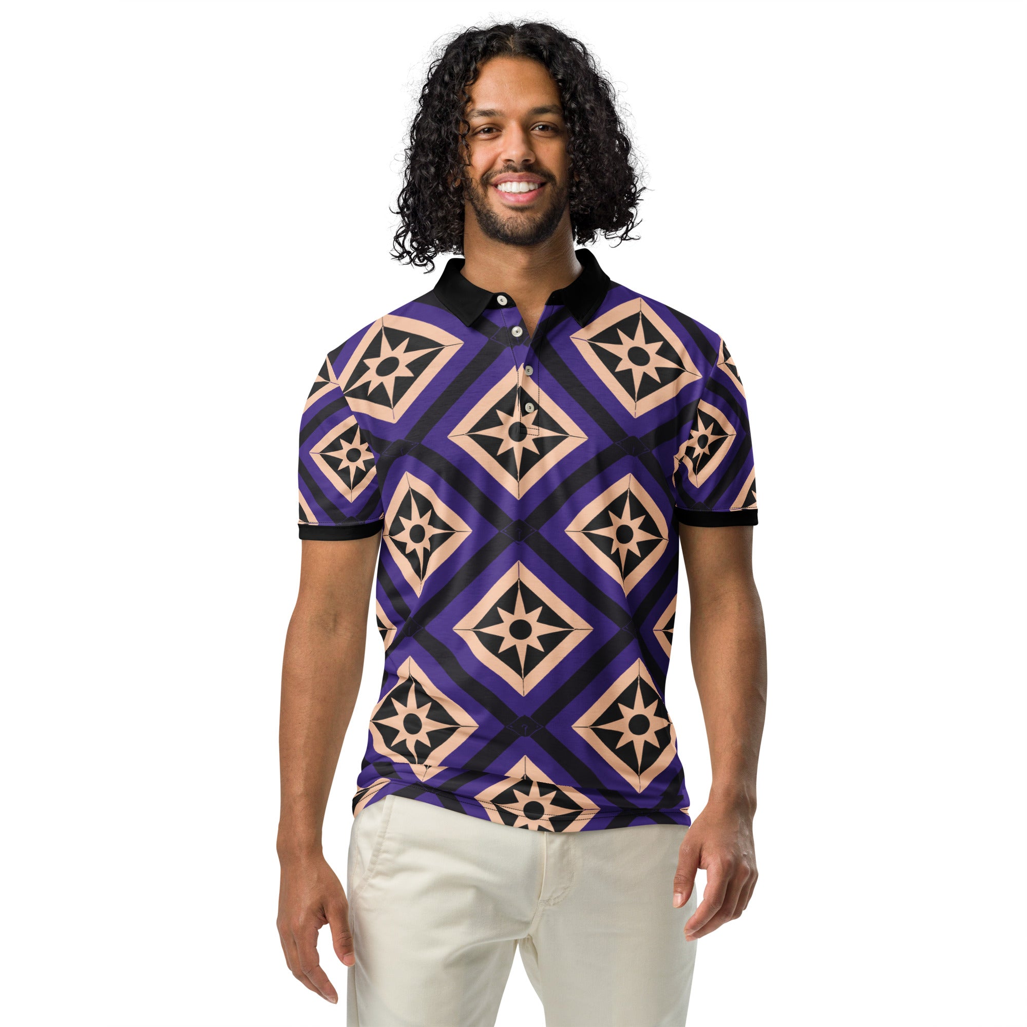 Black and Purple Men’s slim fit polo