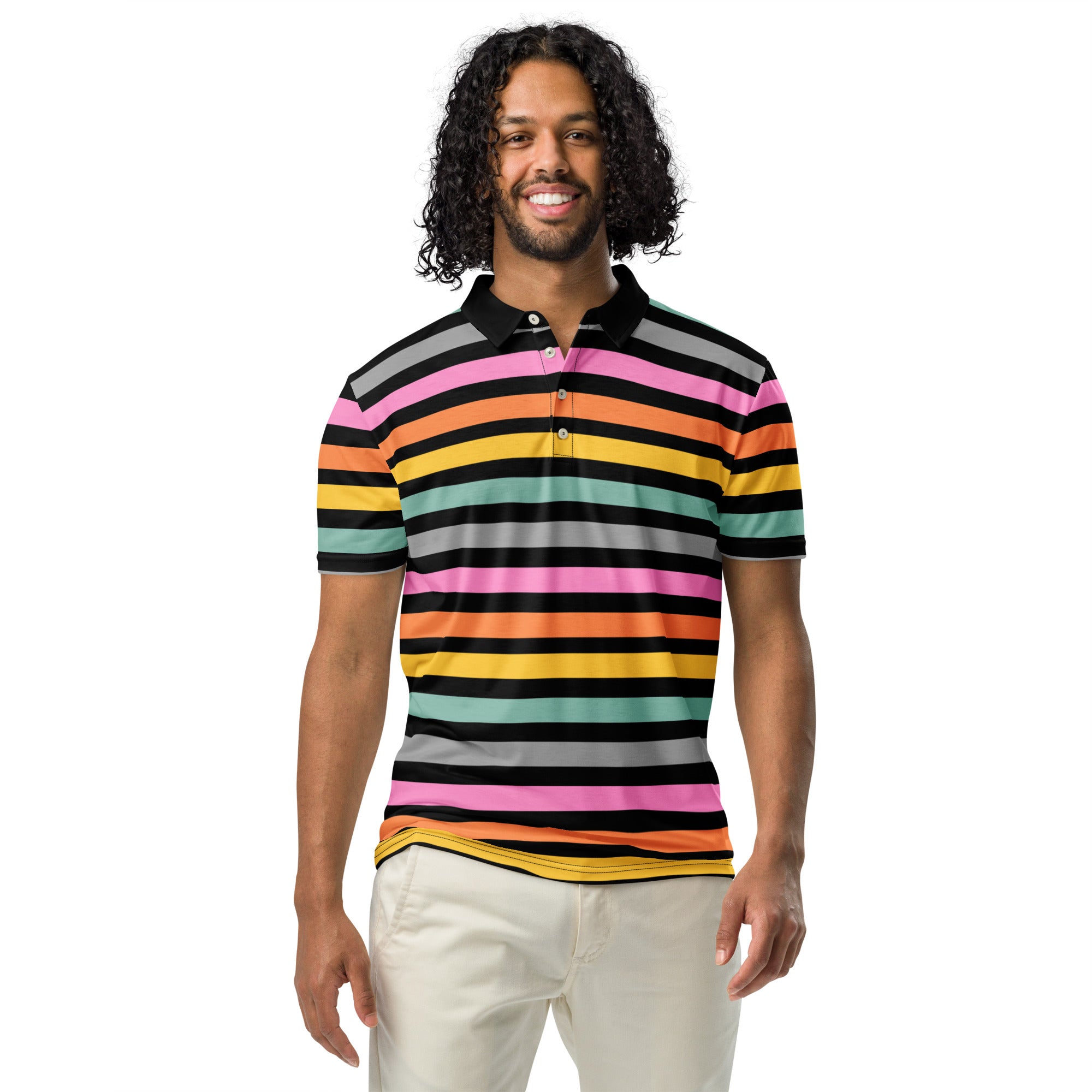 Men’s slim fit stripes polo