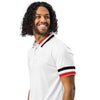 Men’s red and white slim fit polo