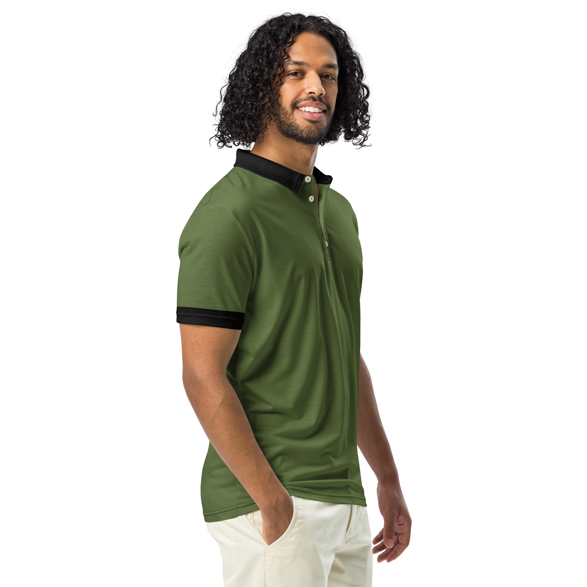 Green Men’s slim fit polo