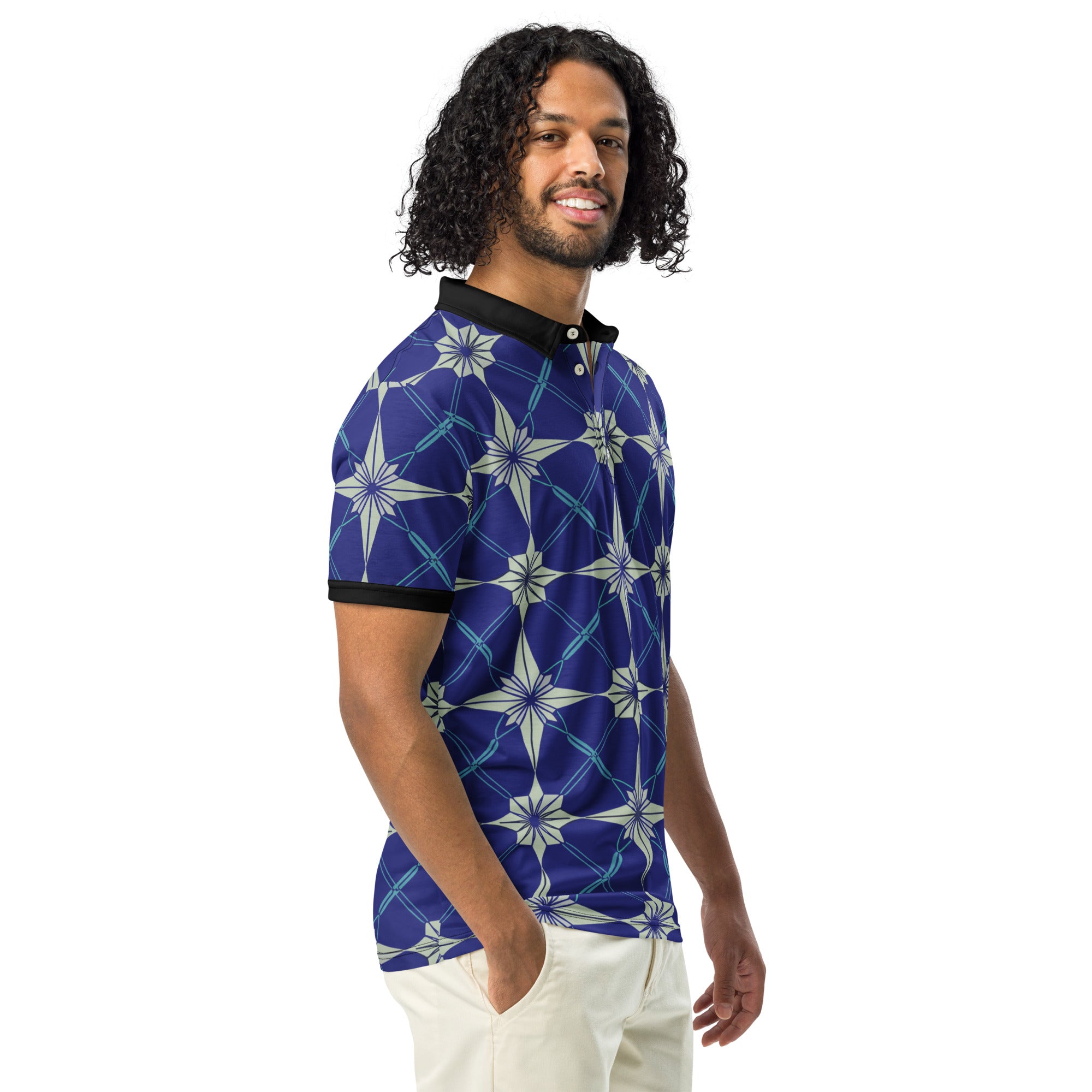 Blue stars Men’s slim fit polo