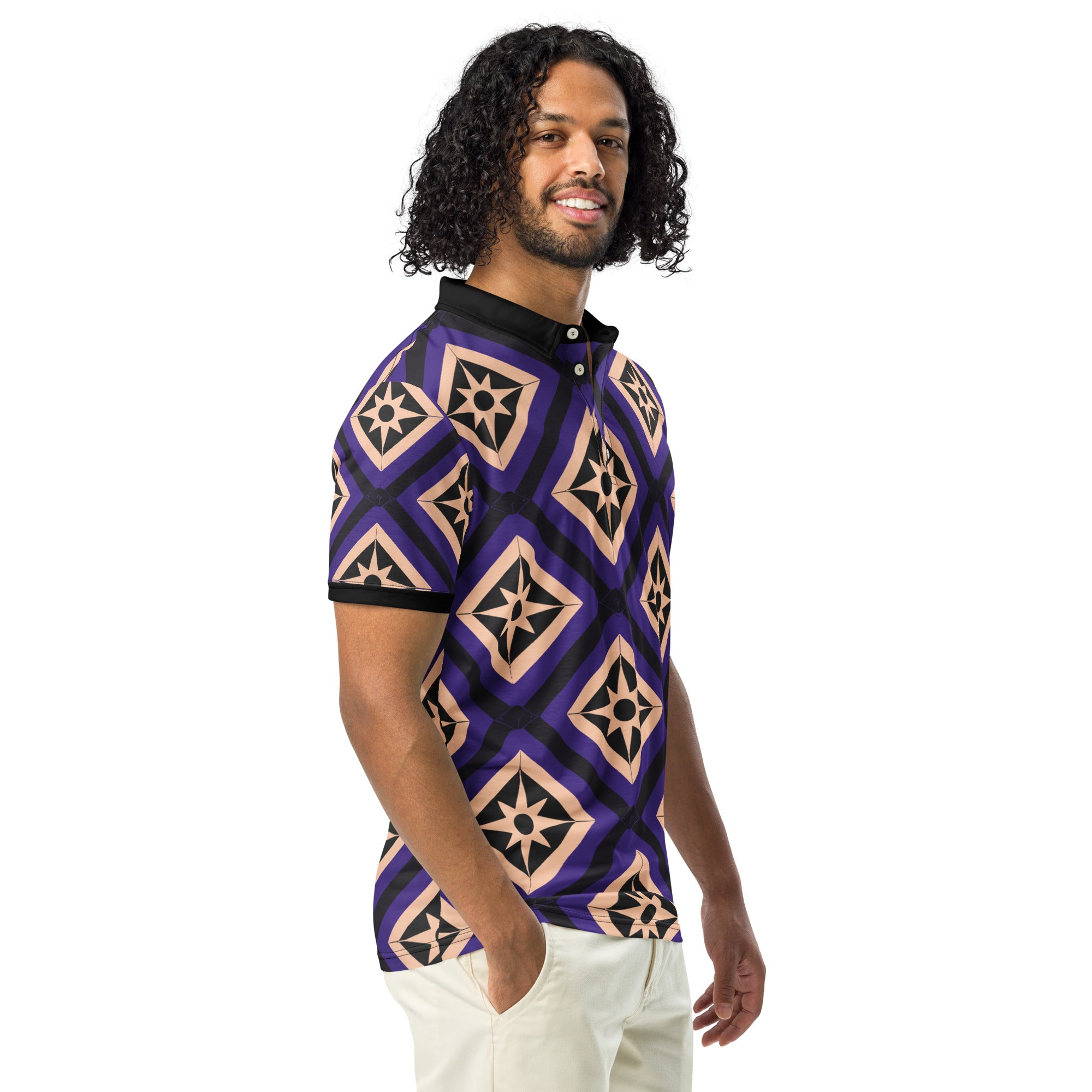 Black and Purple Men’s slim fit polo