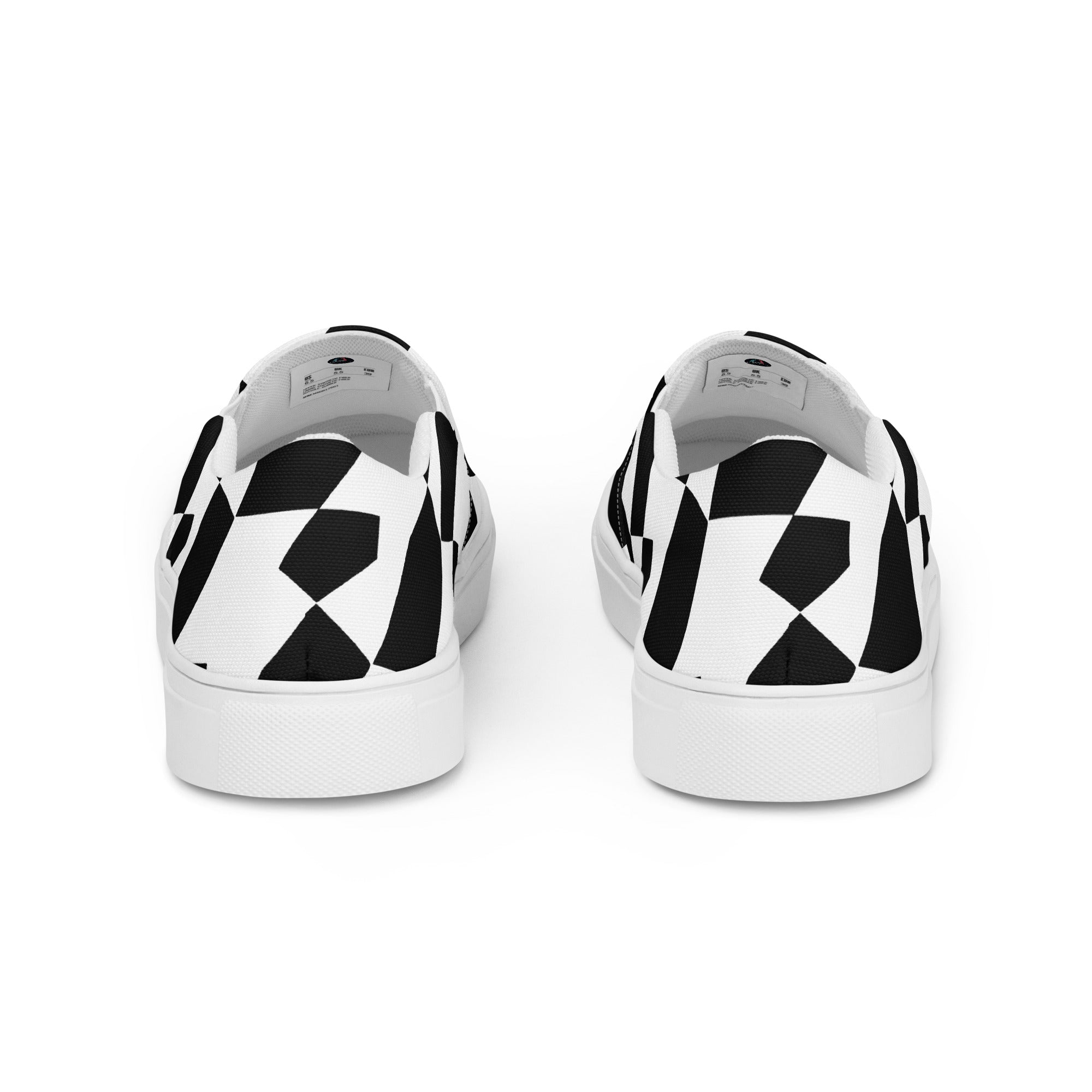 Black and White pattern Men’s slip-on canvas shoes