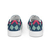 Green red square pattern Men’s slip-on canvas shoes