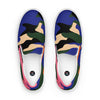 Blue green camo Men’s slip-on canvas shoes