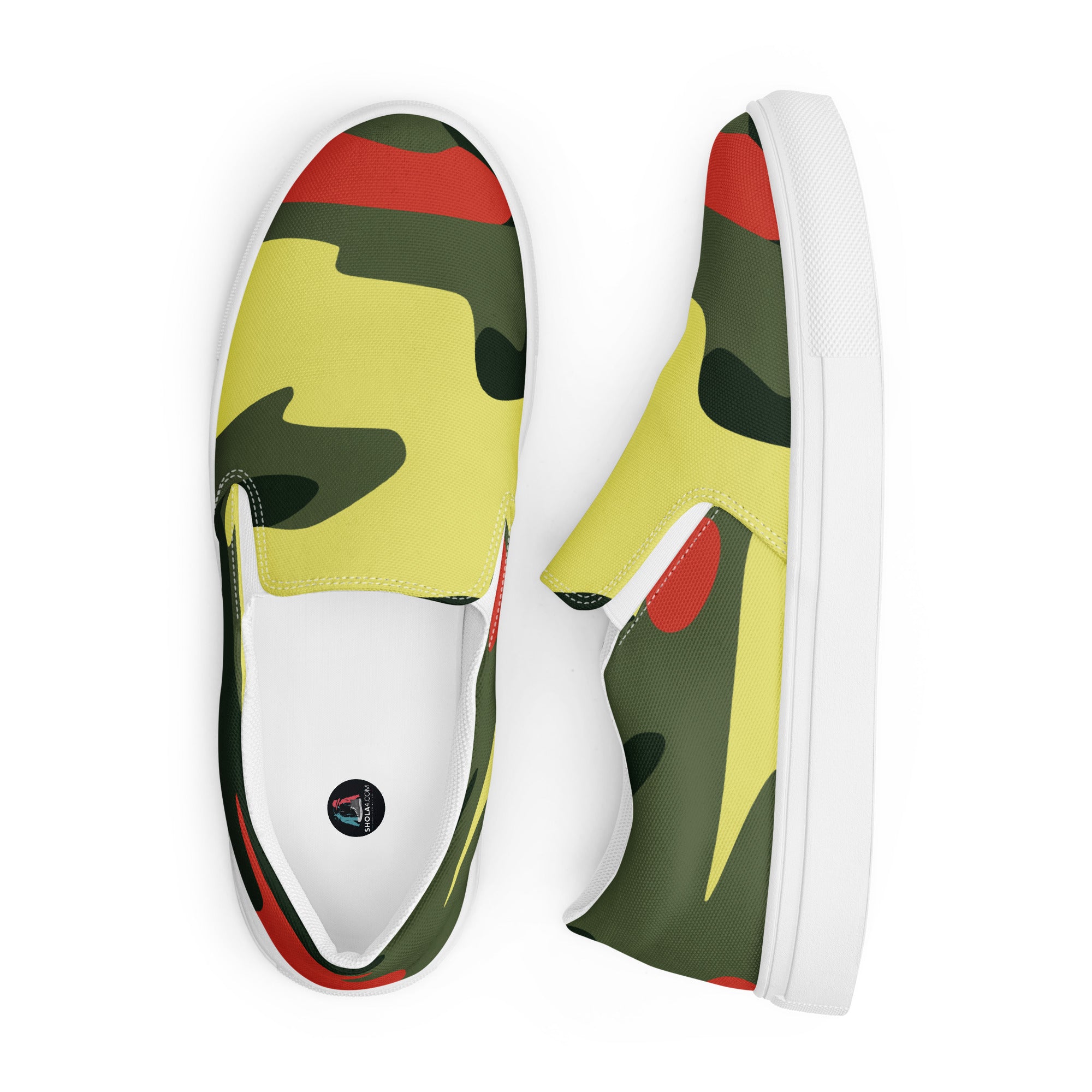 Yellow green camp Men’s slip-on canvas shoes