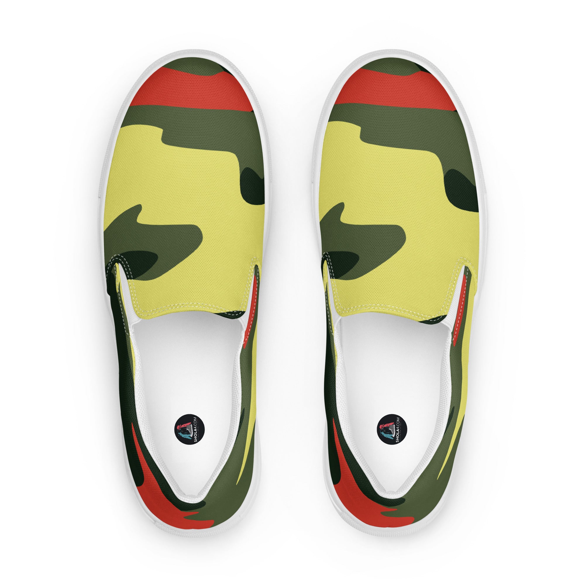 Yellow green camp Men’s slip-on canvas shoes