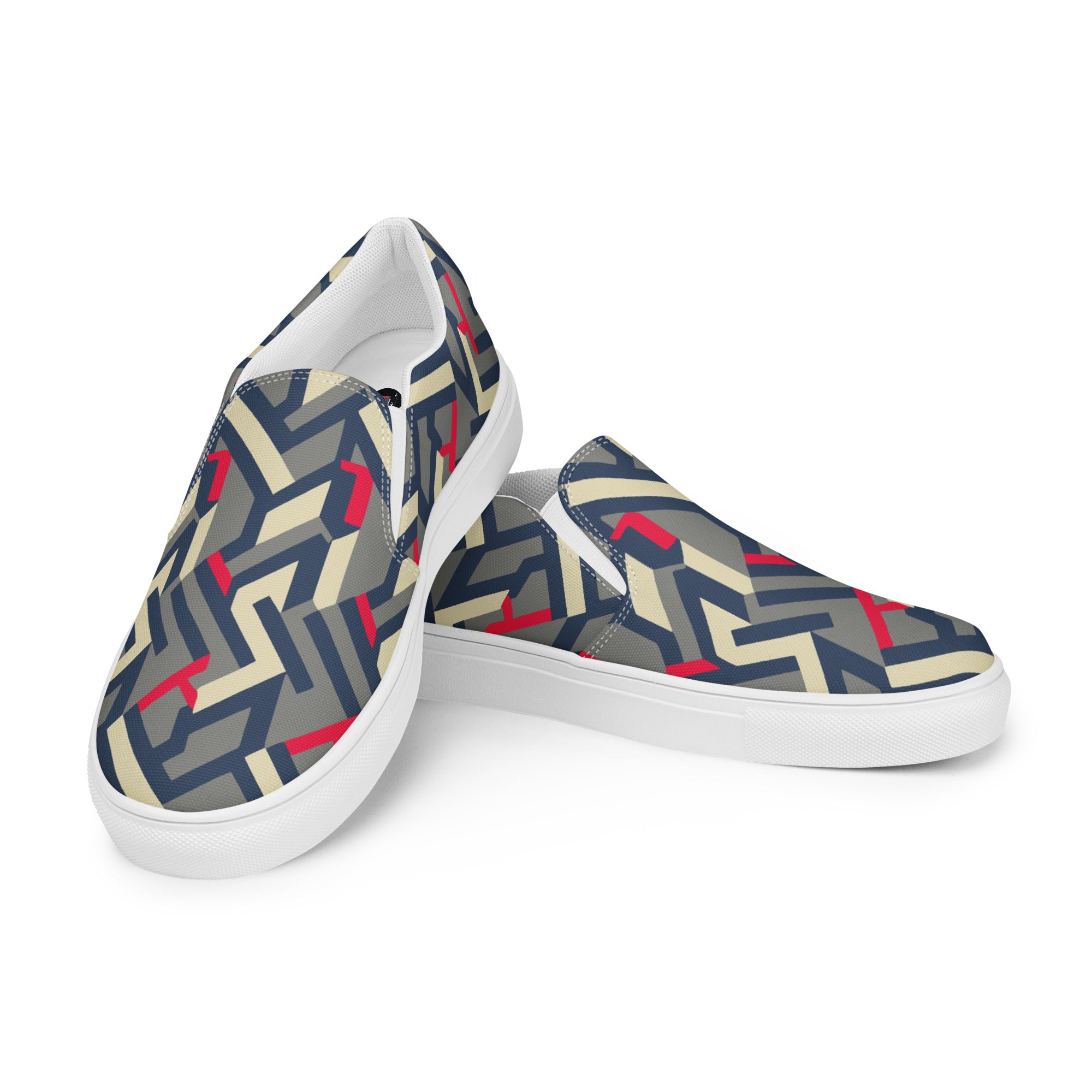 Red Men’s slip-on canvas shoes