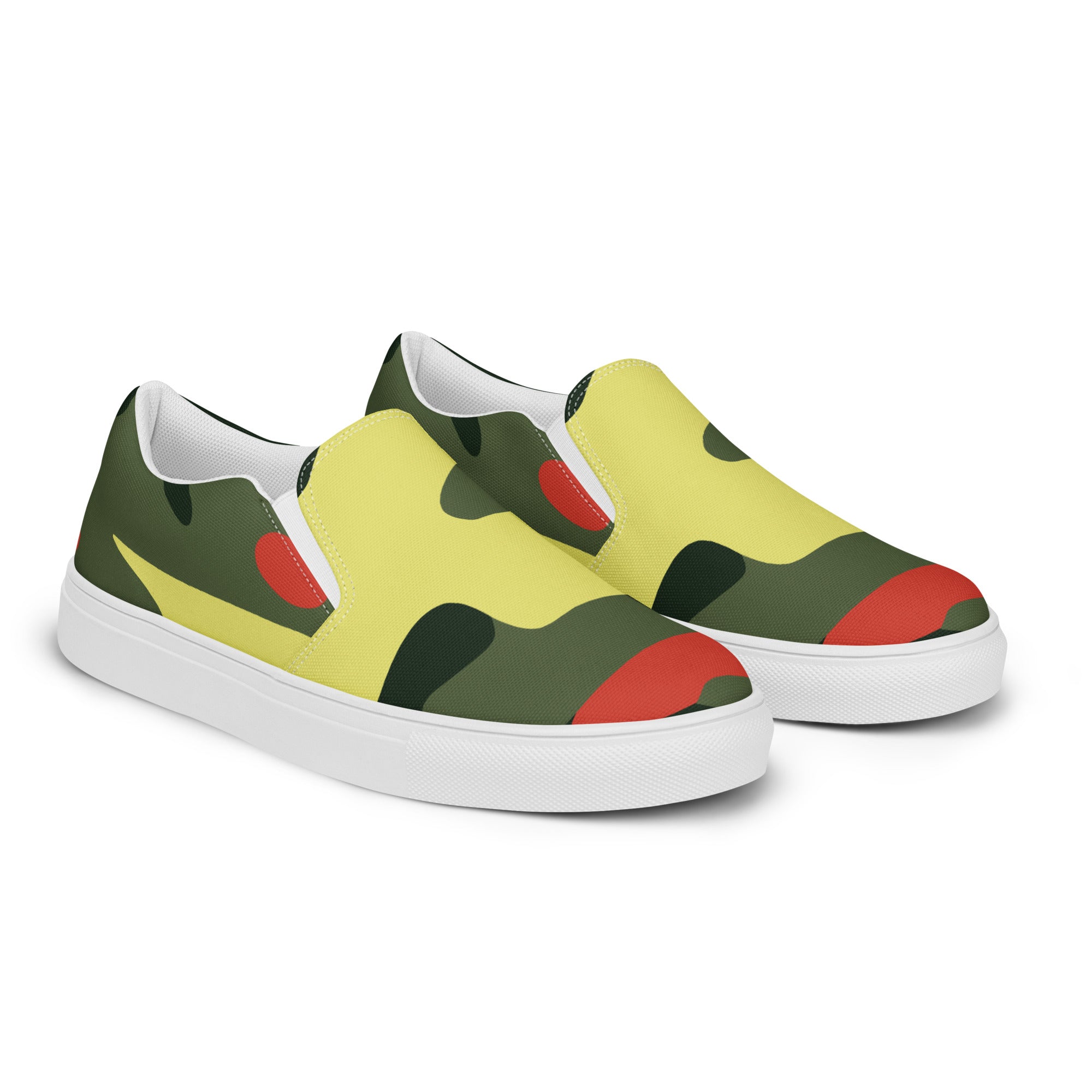 Yellow green camp Men’s slip-on canvas shoes